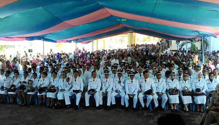 Tampak 94 Sangadi di Kabupaten Bolmong, hasil Pilsang dilantik oleh Bupati Bolmong Hi.Salihi Mokodongan