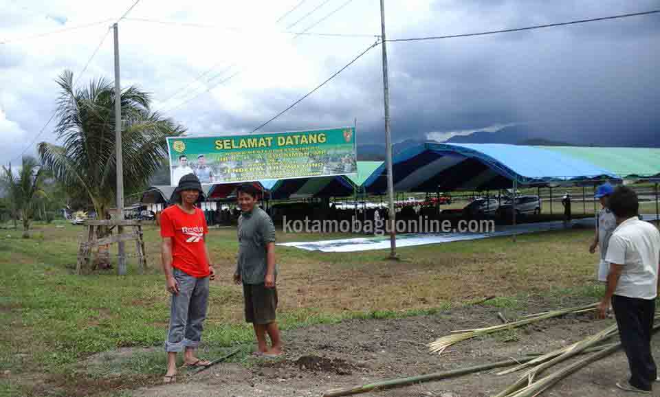 Lokasi Kegiatan Percekatan Sawah di Desa Mototabian Kecamatan Dumoga yang diresmikan Menteri Pertanian.