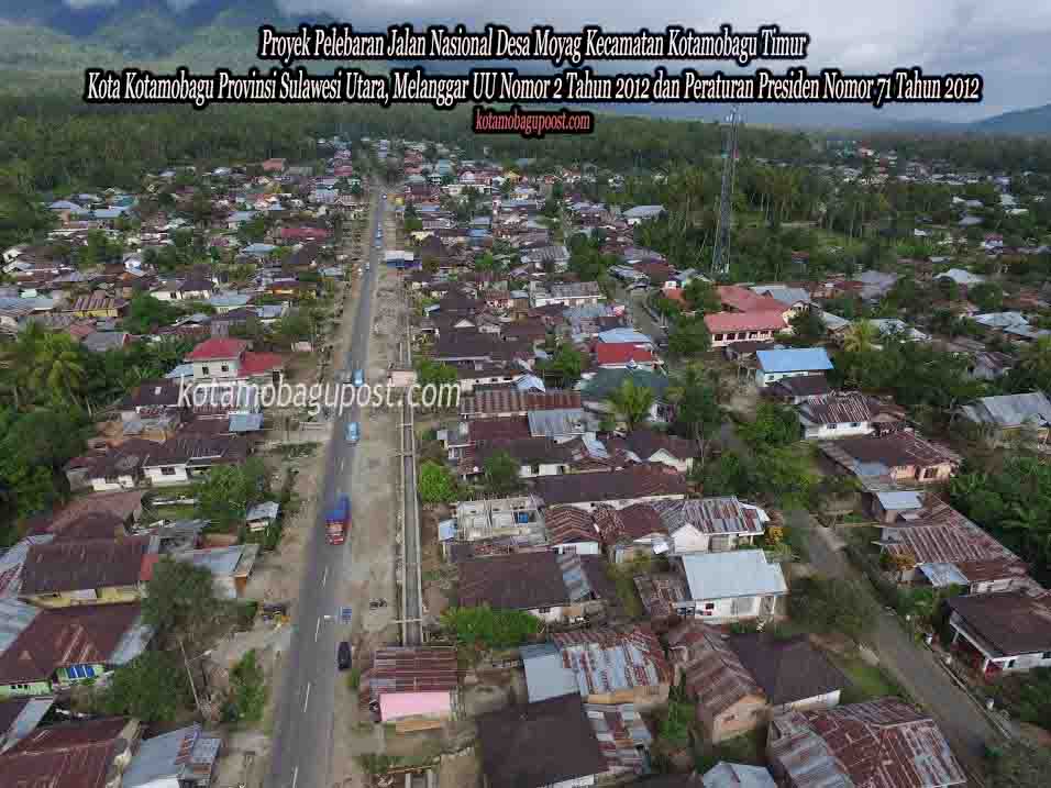 BERTAHAN. Tampak sejumlah bangunan rumah masih berdiri tegak dilokasi proyek pelebaran Jalan Nasional milik Satker BPJN Wilayah XI Sulur di Kecamatan Kotamobagu Timur, Kota Kotamobagu Provinsi Sulawesi Utara (dok : kotamobagupost)