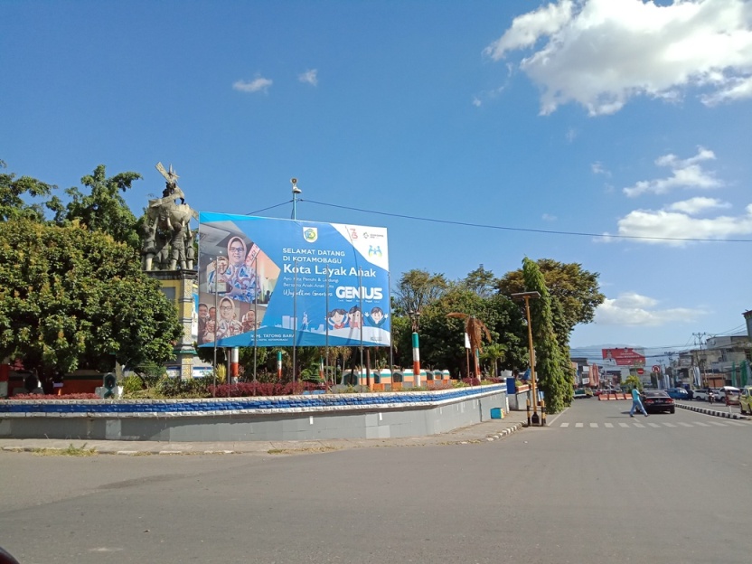 Selamat Datang di Kawasan Kota Kotamobagu Daerah Kota Layak Anak (foto : kotamobagu post/C-agustus 2018)
